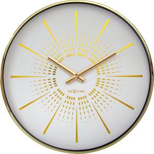 NeXtime Стенен часовник Excentric бяло и златисто (3287WI)