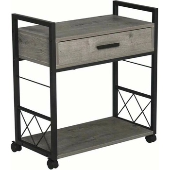 Servírovací stolek kolečka kov dřevo černá šedá NoBi SPARKS