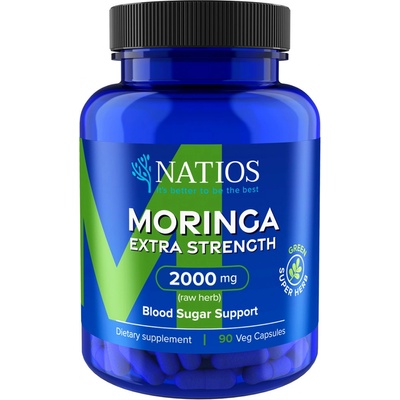 Natios Moringa Extract, 2000 mg, Extra Strength, 90 vegánskych kapsúl