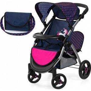 Bayer Doll trolley for twins navy blue 39454AA
