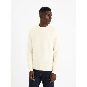 Celio Кремав мъжки основен пуловер Celio Felinode Celio | Byal | МЪЖЕ | XXL