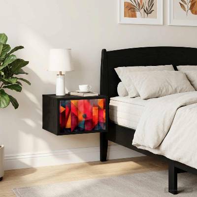 vidaXL Стенен шкаф за нощно шкафче HEESCH Черен дъб 36 x 33 x 25 см (8007467)