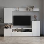 TopMebel Меламинов ТВ шкаф Rodos TopMebel в бял цвят 210.2x36x90.4cm