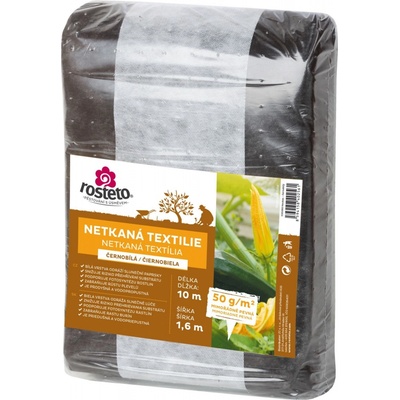 Neotex netkaná textilie Rosteto černobílá 1,6 x 10 m 50 g/m²