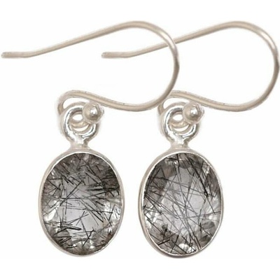 Nefertitis Turmalín v křišťálu náušnice stříbro Ag 925 E327 NF62799 1 cm, 2,6 g