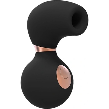 Image 1 of Shots Toys Луксозен вибратор и стимулатор с въздушни вълни "invicible black" 12 х 8 см