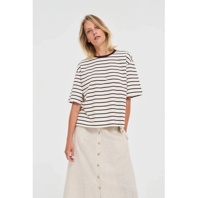 Moodo Дамска тениска на райета Moodo Moodo | Byal | ЖЕНИ | XL