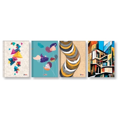 DEIS Тетрадка Deis А4, 100л, широки редове, шити, твърди корици, стил 2025 (09292-А-СТИЛ 2025)