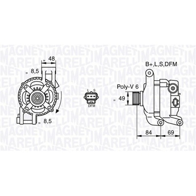 Alternátor MAGNETI MARELLI 063377417010