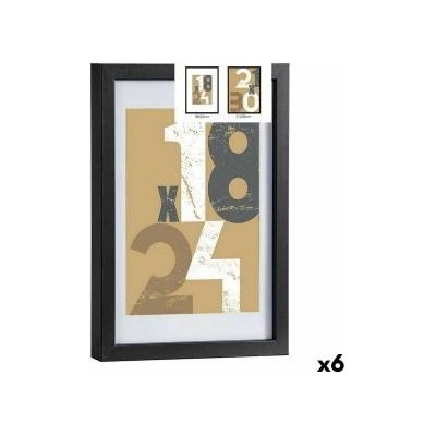 Gift Decor Рамка за снимки 24 x 2, 5 x 32, 5 cm Черен Cтъкло Дървен MDF (6 броя)