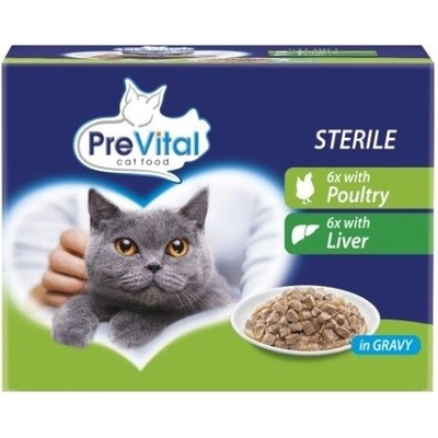 PreVital Cat Sterile drůbeží játra v omáčce 12 x 100 g