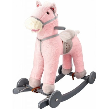Adam Toys Hojdací Koník s kolesami so zvukom ružová