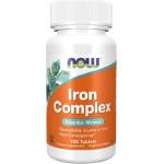 NOW NOW Iron Complex, 100 Tablets - fitnesdobavki - 23,45 лв