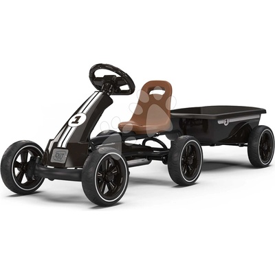 Go-Kart Motokára na šliapanie s prívesom Foxy Espresso Black Exit Toys kovová konštrukcia s EVA kolesami