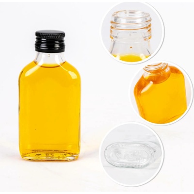 Skleněná láhev 10ks 100ml 12cm plochá