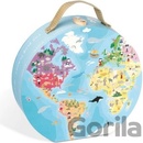 Janod obojstranné Zemeguľa v okrúhlom kufríku 208 dielov