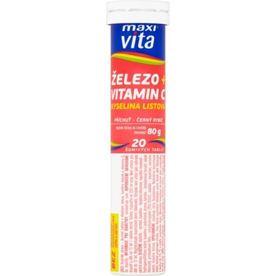 Vitar MaxiVita železo + vitamin C 20 šumivých tabliet