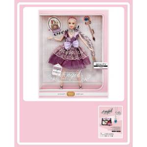  Кукла с дълга плитка и дантелена рокля Angel