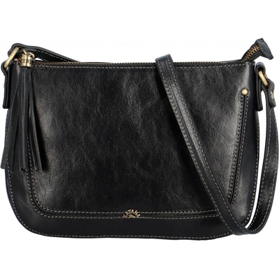 Katana dámska kožená crossbody kabelka Sinula čierna