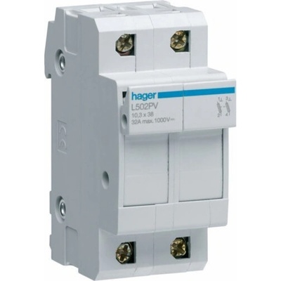 Hager dvoupolový pojistkový odpínač PV 10x38, do 32A/1000V DC pro FVE /L502PV/