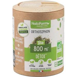 Nat&Form Ортосифон (котешки мустачки), БИО 210 mg 200 капсули | Nat&Form (775238 (PFF_00286))