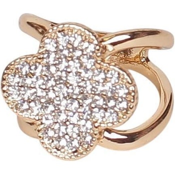 Златиста брошка-пръстен за шал Четирилистна детелина