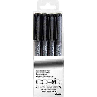COPIC Technické linery COPIC, 4 ks černé