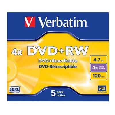Verbatim DVD RW, презаписваем, 4.7 GB, 4x, в кутия (043229 / 5 pcs)