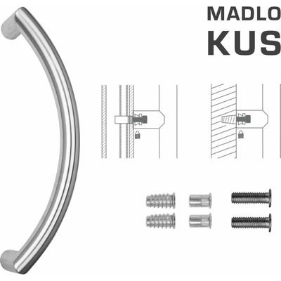 Vyosené madlo na dvere FT - MADLO kód K39 Ø 32 mm SP ks NEM - nerez matná (F60) | MP-KOVANIA.sk