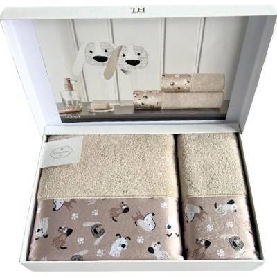 Soft Cotton Osuška a uterák BEAGLE v darčekovom balení Béžová Sada viac rozmerov 2 ks