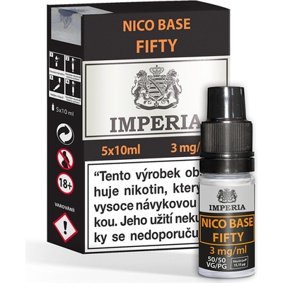 Nikotinová báze Imperia (50/50): 5x10ml / 3mg