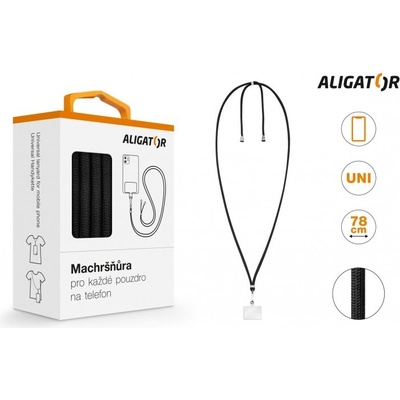 Univerzální šňůrka pro mobilní telefon Aligator Machršňůra, černá