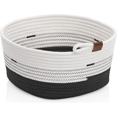 KELA Košík Hedda 32 cm směs bavlna/polyester bílá-černá KL-24459