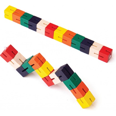 Bigjigs Toys Drevený hlavolam farebný had