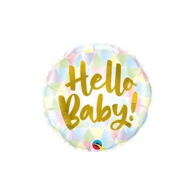 Qualatex Kruh Hello baby! 18" 45cm fóliový balónek