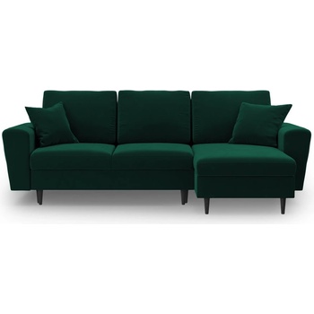 Cosmopolitan Design Зелен кадифен разтегателен ъглов диван с място за съхранение Kyoto - Cosmopolitan Design (COS_COR_2_F1_KYOTO6)