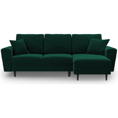 Cosmopolitan Design Зелен кадифен разтегателен ъглов диван с място за съхранение Kyoto - Cosmopolitan Design (COS_COR_2_F1_KYOTO6)