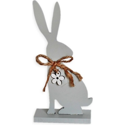 Zajíc dřevo 21cm šedá