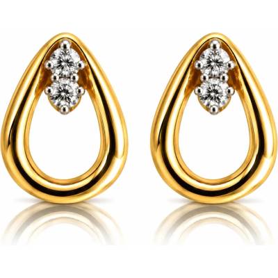 Šperky Eshop Náušnice z kombinovaného 14K zlata s brilianty v oválu S3BT513.33