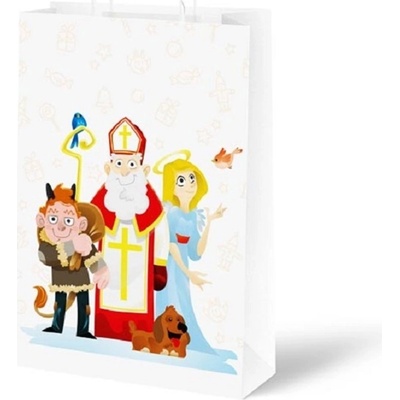 MFP 5251318 Taška Mikuláš papier biely s uchom 18x24x8cm