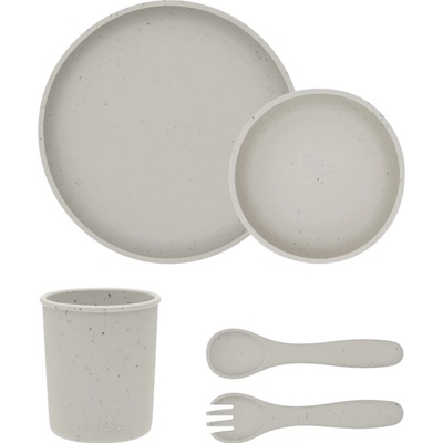 KikkaBoo Jedálenská sada Platinum Silicone Sand 5 dielna
