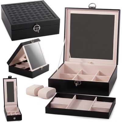 Verk 01456_CZ šperkovnice se zrcátkem černá