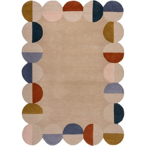 Flair Rugs Бежов ръчно изработен вълнен килим 160x230 cm Mia Scallop Frame - Flair Rugs (503119380179)