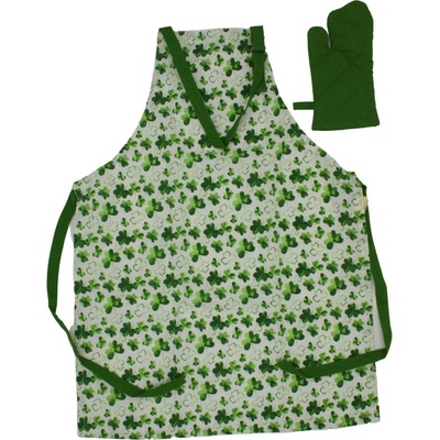 Home Elements Dětská sada zástěra a chňapka 50*70 + 10*22cm Čtyřlístek