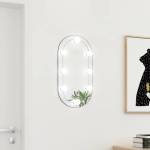 vidaXL Огледало с LED лампи, 60x30 см, стъкло, овално (3102974)