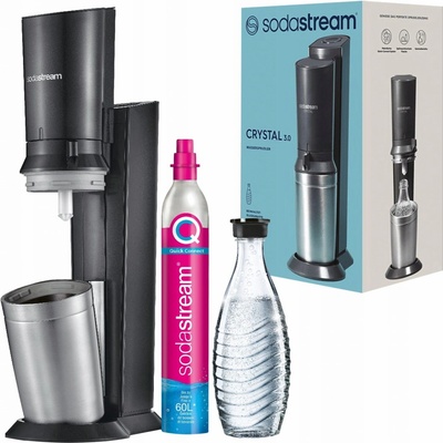 SodaStream Crystal 3.0 + sklenená fľaša 0.615 L + bombička