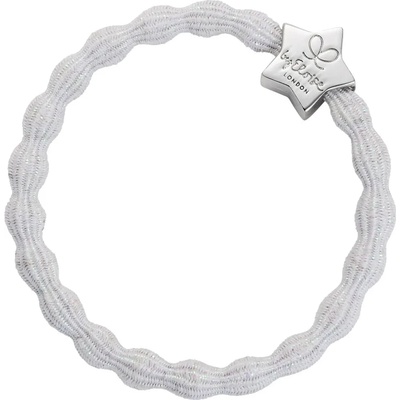 By Eloise London Metallic Silver Star Ластик за коса за жени цвят бяла