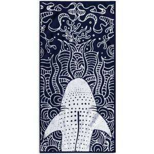 Restilo Тъмносиня плажна кърпа 90x180 cm Shark - DecoKing (120011680)