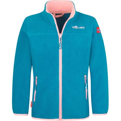 TROLLKIDS Детско поларено яке Trollkids Girls Oppdal Jacket XT Fleece jacket - Harbor Blue / Peony Rose - размер 104 (EU) (703-2388-1313)