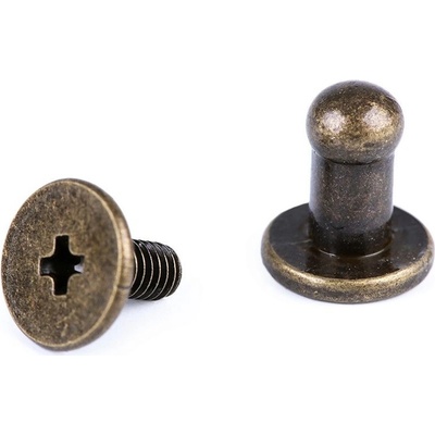 Sedlářský nýt šroubovací Ø4 mm 5 párů - 3 nikl černý